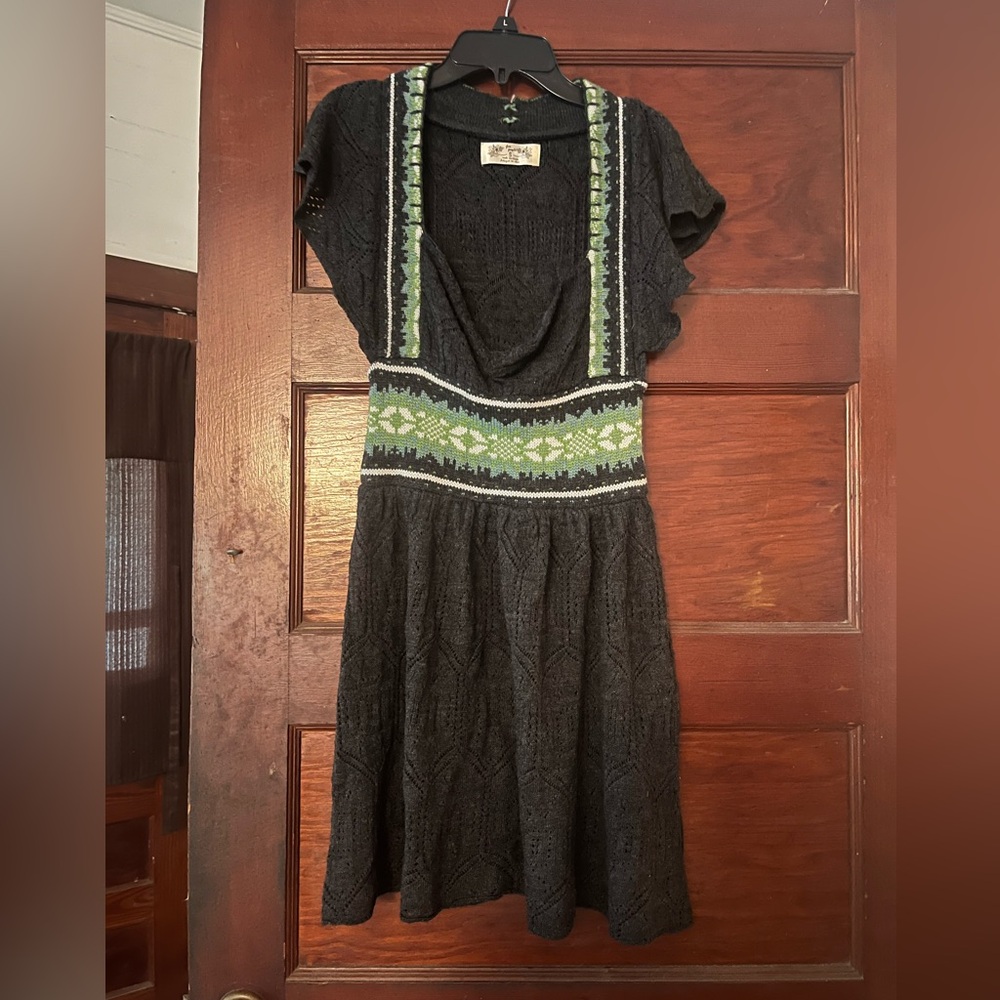 Free People Gray and Black Sleeveless Sundress